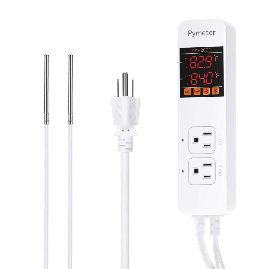 Digital Dual Probe Temperature Controller Thermostat Outlet H4915
