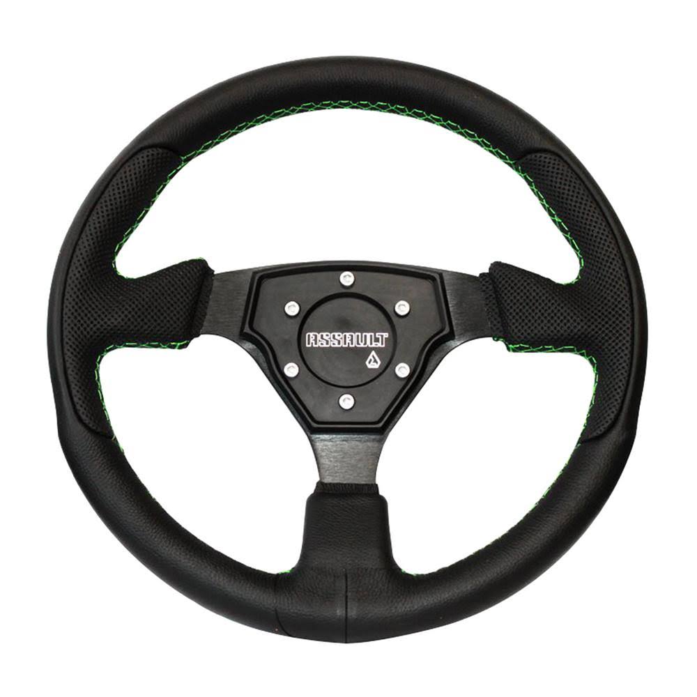 Steering Wheel with Green Stitching V8316