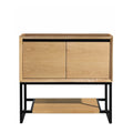 36" Oak Wood and Stainless Steel Cabinet G954325